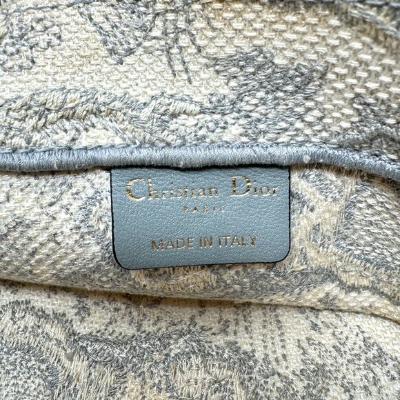 Christian Dior Medium Book Tote Toile de Jouy Beige Gray Canvas Bag - Picture 16 of 16